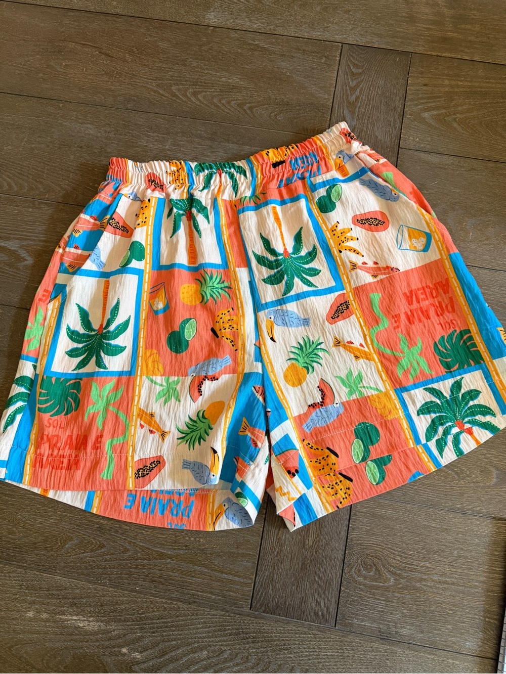 JBL Monica Made in Italy Tropical Resort Print Pull-On Shorts